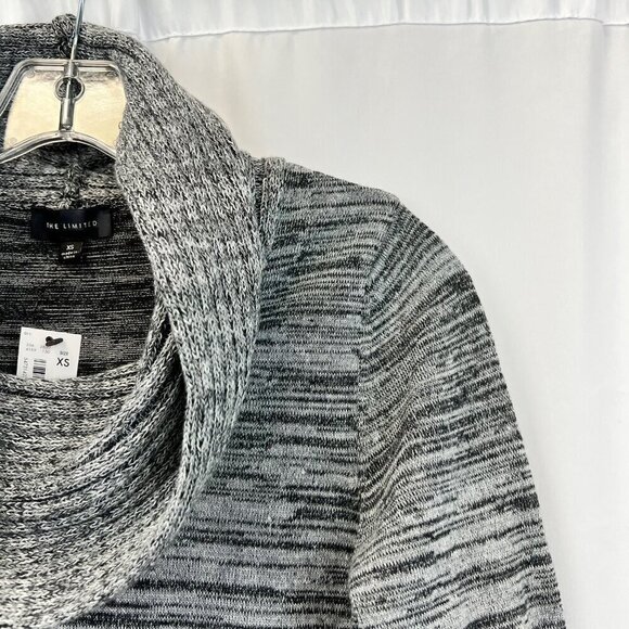 The Limited Cowl Neck Long Sleeve Pullover Tunic Sweater Gray Striped XS New - Picture 3 of 9